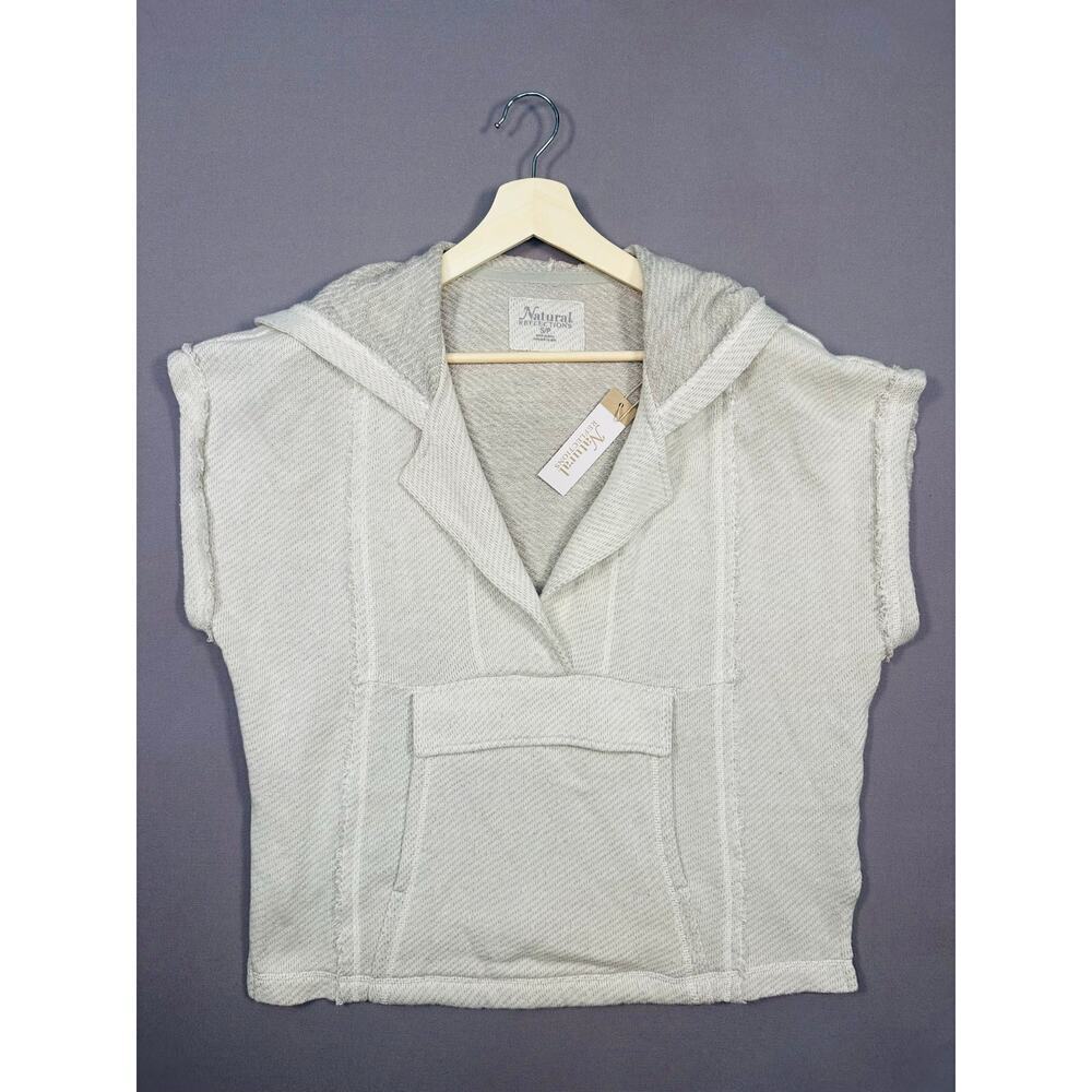 Natural Reflections Breeze Knit Short Sleeve Hoodie in Cotton Size Small NWT